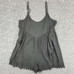 Volcom Romper M Black Lace Trim Strappy Mini Boho Festival Womens